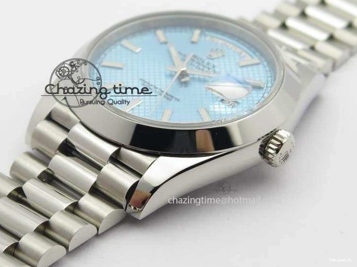 1:1 Bracelet Day-Date Dial Ice Noob Edition A3255 40mm SS on 228206 SS Textured Blue Best 0405